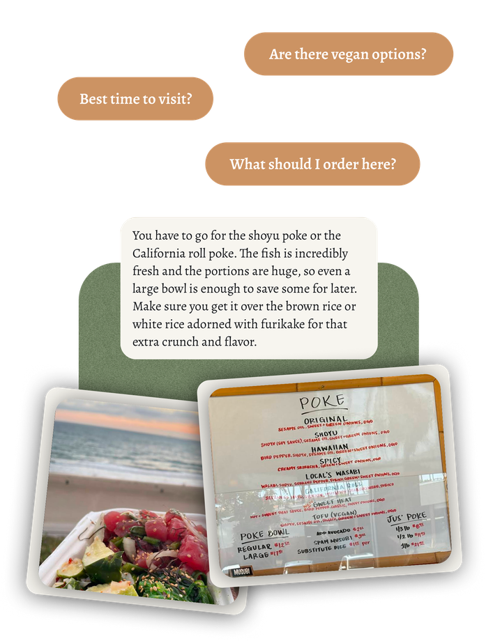 Sidequest AI travel guide answering questions about a local spot
